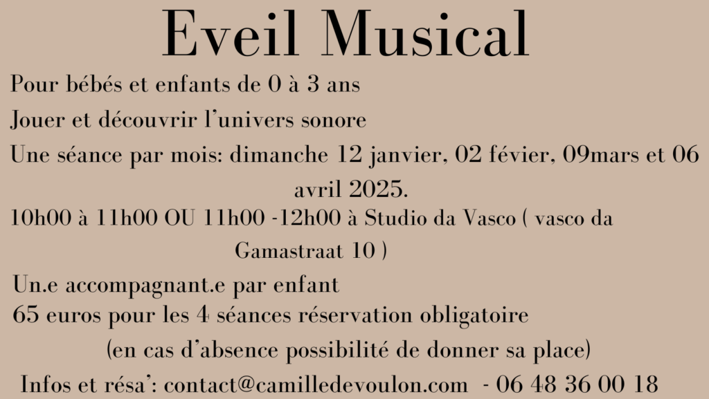 cours eveil musical camille amsterdam